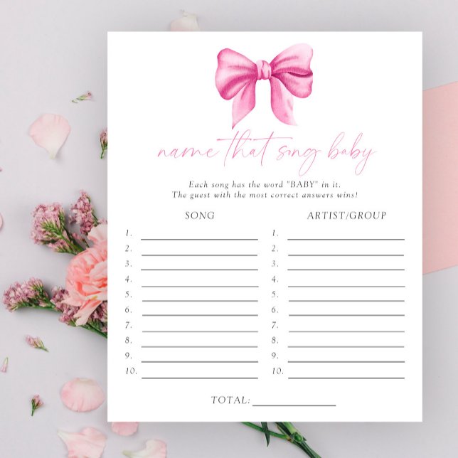 Bow baby shower Naam dat nummer baby spel (Creator heeft geüpload)