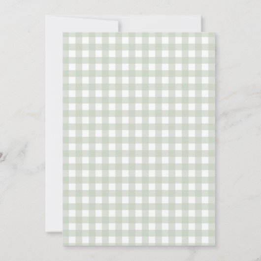 Bow Baby Shower Sage Green invitation with bow Kaart (Achterkant)