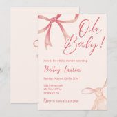Bow Baby shower Uitnodiging (Voorkant / Achterkant)