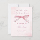 Bow baby shower-uitnodiging kaart (Voorkant)