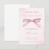 Bow baby shower-uitnodiging kaart (Voorkant / Achterkant)