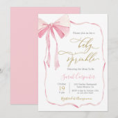 Bow Baby Sprinkle Meisje Kaart (Voorkant / Achterkant)