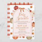 Bow Baby Sprinkle Pumpkin Herfst Herfst Baby showe Kaart (Voorkant / Achterkant)