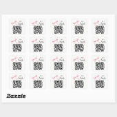 Bow Bachelorette Koop Bruid drink QR-code Vierkante Sticker (Vel)