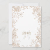 Bow Beige Toile Ze bindt het knoop Vrijgezellenfee Kaart (Achterkant)