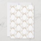 Bow Beige Toile Ze bindt het knoop Vrijgezellenfee Kaart (Achterkant)