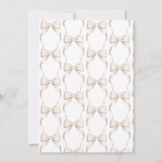 Bow Beige Toile Ze bindt het knoop Vrijgezellenfee Kaart (Achterkant)
