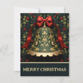 Bow Bell en wijnstokken - Kerst Kaart (Voorkant)