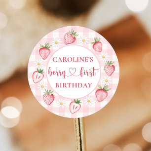 Bow Berry Eerste Aardbei Verjaardag Sticker