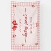 Bow Berry Zoete Meisje Verjaardag Spandoek (Verticaal)