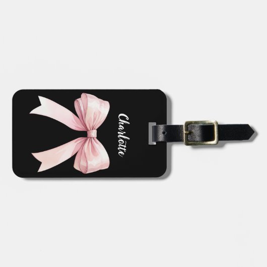 Bow black name script bagagelabel (Voorkant horizontaal)