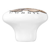 Bow Black Ribbon Pet White Keramische Knop (Zijkant)