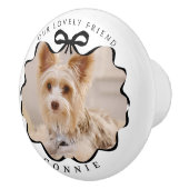 Bow Black Ribbon Pet White Keramische Knop (Rechts)