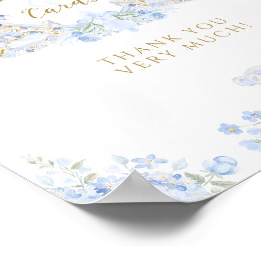 Bow Bloemen Teddybeer Crest Boy Baby shower Gesche Poster (Hoek)