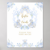 Bow Bloemen Teddybeer Crest Boy Baby shower Gesche Poster (Voorkant)