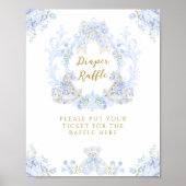 Bow Bloemen Teddybeer Crest Boy Baby shower Luier Poster (Voorkant)