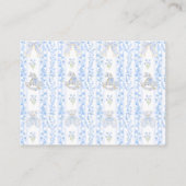 Bow Bloemen Teddybeer Toile Boy Baby shower Luier Informatiekaartje (Achterkant)