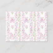 Bow Bloemen Teddybeer Toile Meisje Douche Luier Informatiekaartje (Achterkant)