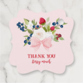 Bow bloemenaardbei Dank je Berry veel Bedankjes Labels (Achterkant)