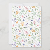 Bow bloemenelegante trendy bruiloft uitnodiging (Achterkant)