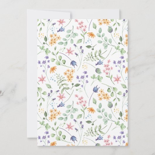 Bow bloemenelegante trendy bruiloft uitnodiging (Achterkant)