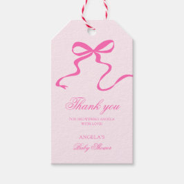 Bow Blue Baby shower voorkeurtag Cadeaulabel