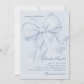 Bow Blue Elegant Vrijgezellenfeest Kaart (Voorkant)