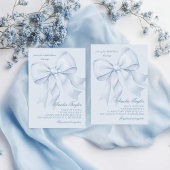 Bow Blue Elegant Vrijgezellenfeest Kaart