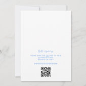 Bow Blue Floral Crest Baby shower Kaart (Achterkant)