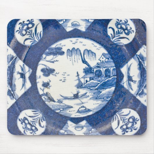 Bow blue & white Chinese Landscapes, C. 1770 Muismat (Voorkant)