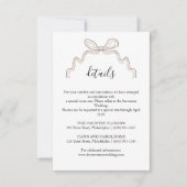 Bow blush Bruiloft Details kaart (Voorkant)