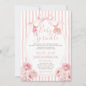 Bow Blush Pink Baby Sprinkle Pumpkin Baby shower Kaart (Voorkant)