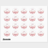 Bow blush roze bloemen Sweet 16 Ronde Sticker (Vel)