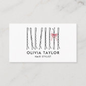 Bow Bobby Pins Hair Stylist Haarsalon Kapper Visitekaartje (Voorkant)
