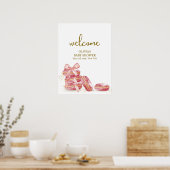 Bow Bonjour Bébé Macarons Baby shower Welkom Poster (Keuken)