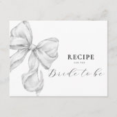 Bow Bridal Shower Recipe Informatiekaartje (Voorkant)