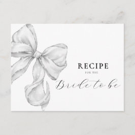 Bow Bridal Shower Recipe Informatiekaartje