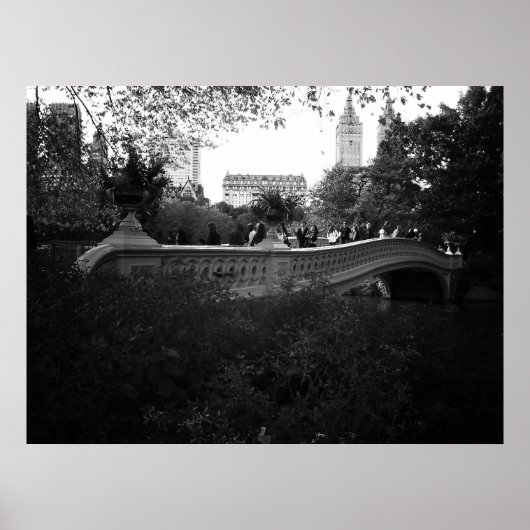 Bow Bridge, Black and White, Central Park, NYC Poster (Voorkant)