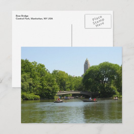 Bow Bridge Central Park Manhattan Briefkaart NYC (Voorkant / Achterkant)