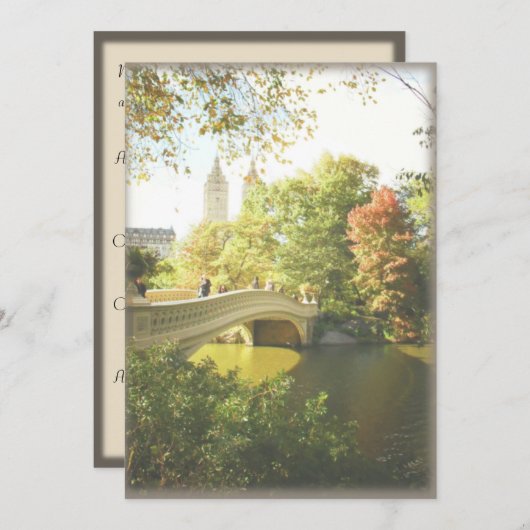Bow Bridge Central Park Weddenschap Kaart (Voorkant / Achterkant)