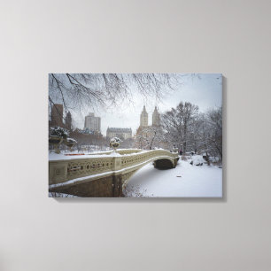Bow Bridge - Central Park Winter Canvas Afdruk