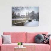 Bow Bridge - Central Park Winter Canvas Afdruk (Insitu (Woonkamer))