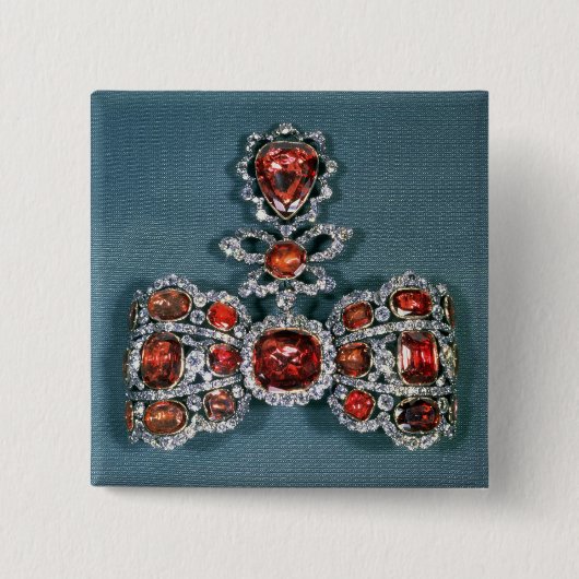 Bow broch set met briljante vierkante button 5,1 cm (Voorkant)