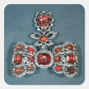 Bow broch set met briljante vierkante sticker