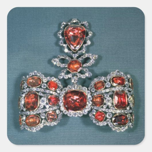 Bow broch set met briljante vierkante sticker (Voorkant)