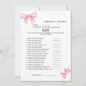 Bow Bruid & bruidegom trivia vrijgezellenfeest spe Aankondiging (Voorkant)