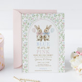  Bow Bunny Blue of Pink Gender Reveal Kaart