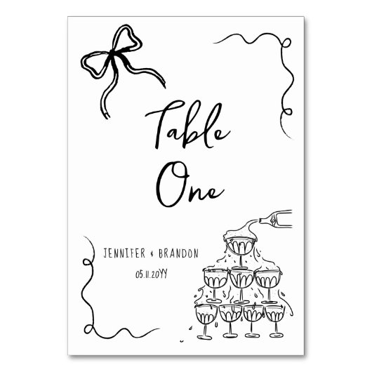 Bow Champagne Tower zwart wit Kaart (Voorkant)