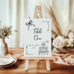 Bow Champagne Tower zwart wit Kaart<br><div class="desc">Fantastisch tafelnummer met een handgetekende champagnetoren en een strik. Gepersonaliseerd met uw namen en datum.</div>