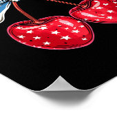 Bow Cherry 4th of July Amerikaanse Patriottische Poster (Hoek)